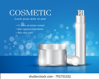 Cosmetic Ads Template Sparkling Background Glitter Stock Vector ...