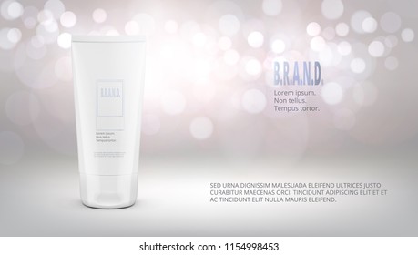 Cosmetic Advertising Design Template. Cream Tube Packaging. EPS10 Vector