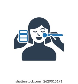 Cosmetic Application Process Icon Isolated On White Background