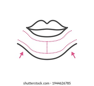 Cosmetic arrangement chin aesthetics. editable vector design.
