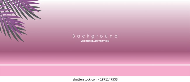 Cosmetic background for product presentation, branding and packaging. The geometry forms a square print on the podium stage with a leaf background shadow. vector design