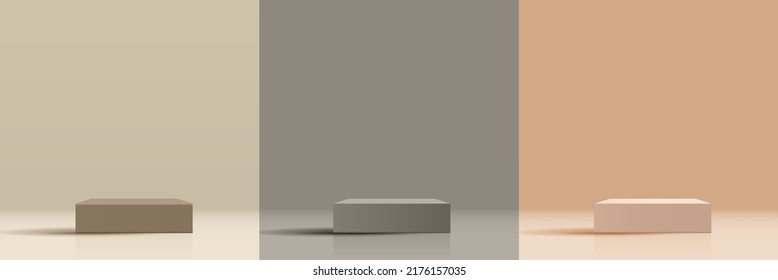 Cosmetic background and set premium podium display for product presentation branding and packaging presentation. studio stage with shadow of background. vector design.