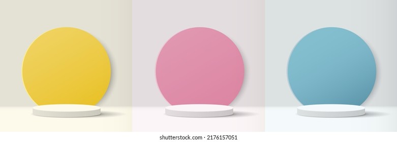 Cosmetic background and set premium podium display for product presentation branding and packaging presentation. studio stage with shadow of background. vector design.