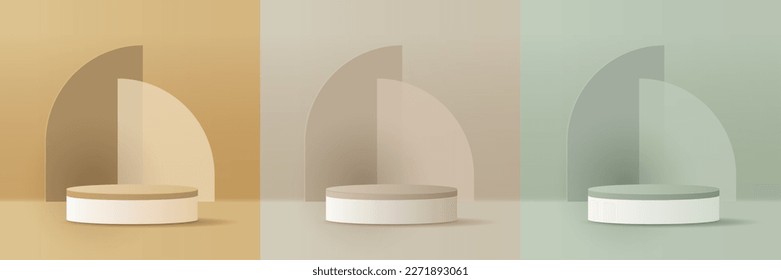 Cosmetic background and set premium podium display for product presentation branding and packaging presentation. studio stage with shadow of background. vector design.