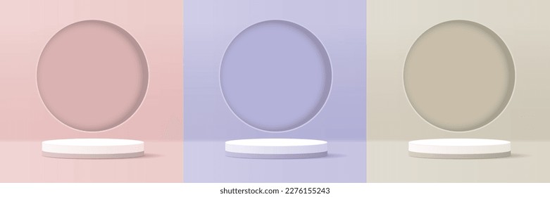 Cosmetic background and set premium podium display for product presentation branding and packaging presentation. studio stage with shadow of background. vector design.
