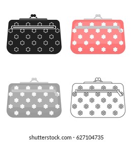 Cosmetic bag icon in cartoon style isolated on white background. Make up symbol stock vector illustration.
