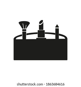 icono de bolsos cosméticos de un icono de maquillaje para concepto móvil y aplicaciones web. Icono de bolsos cosméticos de línea delgada se puede usar para web y móvil. Icono premium sobre fondo blanco