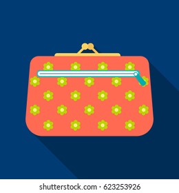 Cosmetic bag icon in flat style isolated on white background. Make up symbol stock vector illustration.