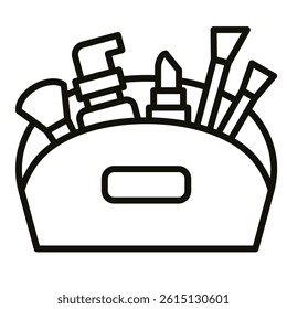 Cosmetic Bag icon line vector illustration