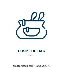 Cosmetic bag icon. Linear vector illustration from pretty collection. Outline cosmetic bag icon vector. Thin line symbol for use on web and mobile apps, logo, print media.