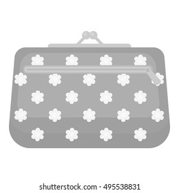 Cosmetic bag icon in monochrome style isolated on white background. Make up symbol stock vector illustration.