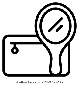 Cosmetic bag icon with outline style and pixel perfect base. Suitable for website design, logo, app and UI. Based on the size of the icon in general, so it can be reduced.