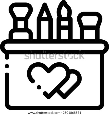 cosmetic bag icon. Thin Linear Style Design Isolated On White Background