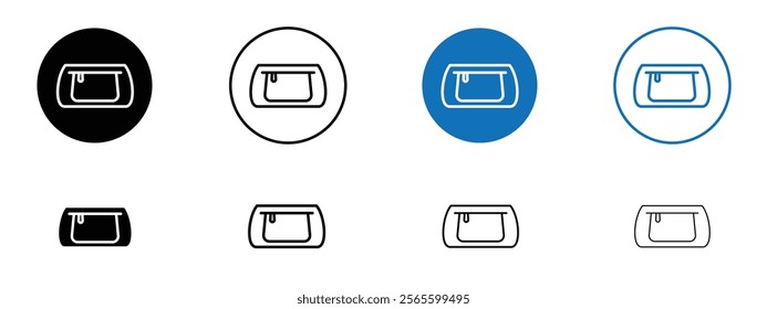 Cosmetic bag icons in black and blue colors