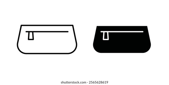 Cosmetic bag icons in black and white colors