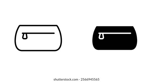 Cosmetic bag icons. black and white vector set.