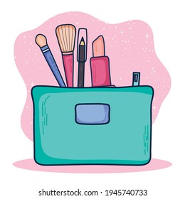 bolsa cosmética con maquillaje