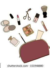 Cosmetic bag with a make-up accessories