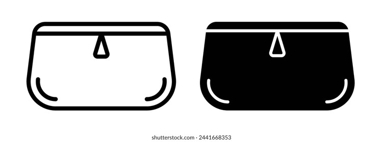 Cosmetic Bag and Makeup Kit Icons. Beauty Product Storage and Portable Bag Symbols