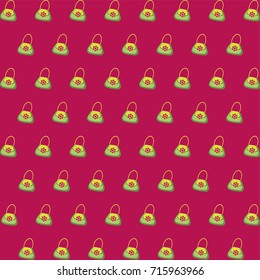 cosmetic bag pattern  wallpaper on red background.  Vector illustration. Clip art. 