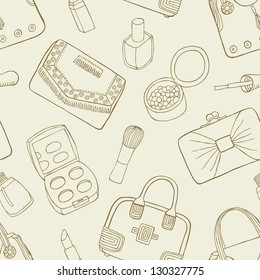 cosmetic and bag seamless pattern