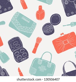 cosmetic and bag seamless pattern