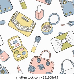 cosmetic and bag seamless pattern
