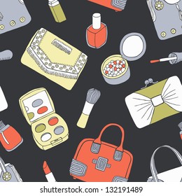 cosmetic and bag seamless pattern