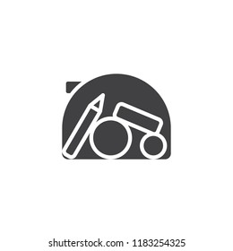 Cosmetic Bag vector icon. filled flat sign for mobile concept and web design. Make Up bag simple solid icon. Symbol, logo illustration. Pixel perfect vector graphics