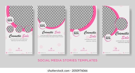 cosmetic banner for social media stories post premium vector