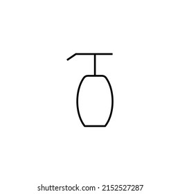 Cosmetic and beauty concept. Outline sign perfect for advertisement, web sites, internet stores etc. Line icon of liquid soap or shower gel 