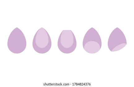 Cosmetic Beauty Foundation Blender Sponge,  Makeup Sponge Isolated Vector Icon Illustration Background