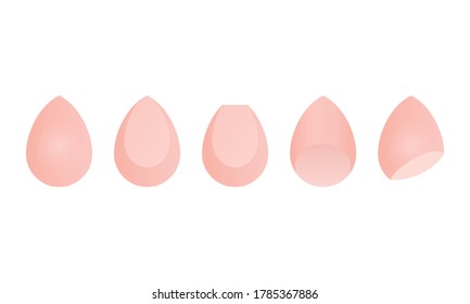 Cosmetic Beauty Foundation Blender Sponge,  Makeup Sponge Isolated Vector Icon Illustration Background