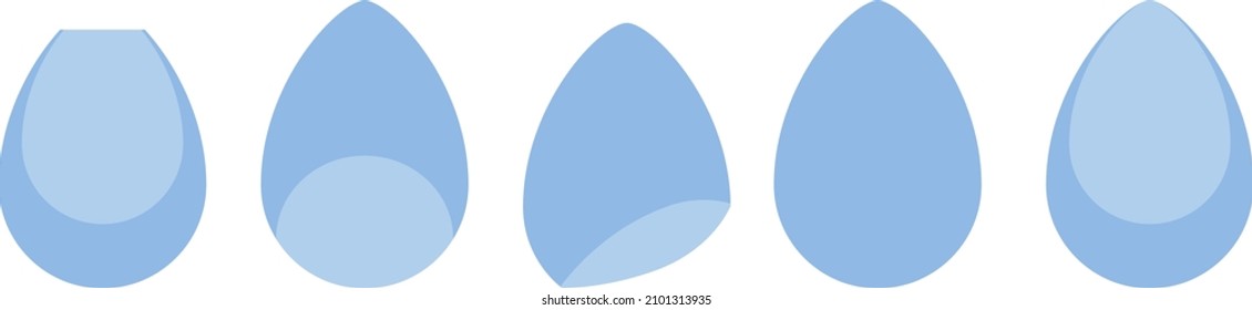 Cosmetic Beauty Foundation Blender Sponge, Makeup Sponge Isolated Vector Icon Illustration Background BLUE