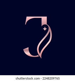 cosmetic beauty logo brand letter J