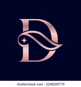 cosmetic beauty logo brand letter D