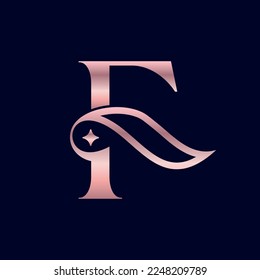 cosmetic beauty logo brand letter F