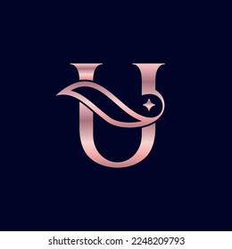 cosmetic beauty logo brand letter U