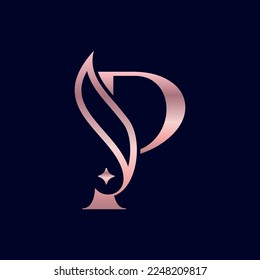 cosmetic beauty logo brand letter P
