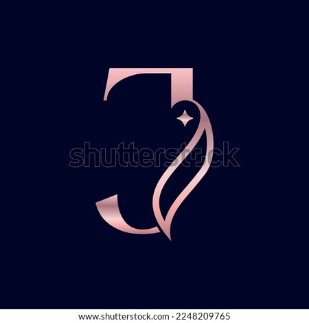 cosmetic beauty logo brand letter J