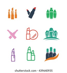 Cosmetic Beauty Makeup Vector Icon Logo Illustration