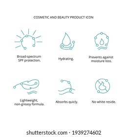 Cosmetic And Beauty Product Icon Set For Web, Packaging Design. Vector Stock Illustration Isolated On White Background.