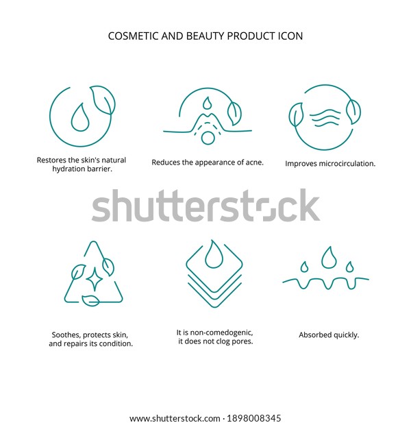 Cosmetic and\
beauty product icon set for web design. Vector stock illustration\
isolated on white\
background.