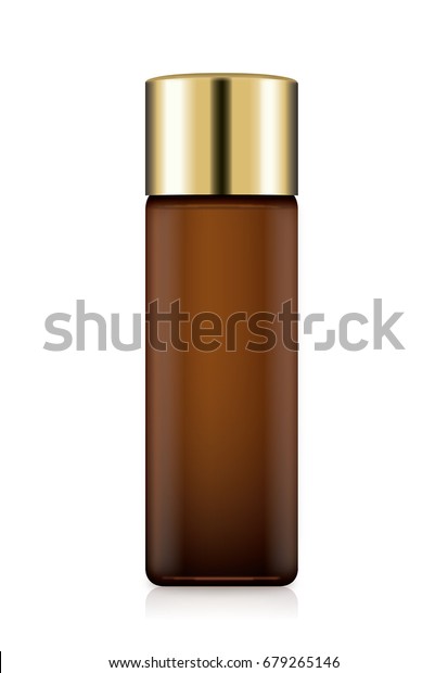 Download Cosmetic Bottle Amber Color Gold Cap Stock Vector Royalty Free 679265146 PSD Mockup Templates