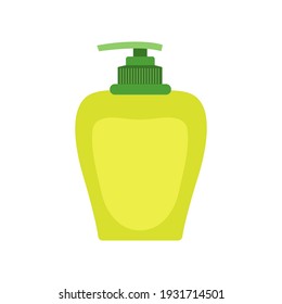 Cosmetic bottle beauty vector illustration icon care design. Product cosmetic bottle skin flat spa symbol hygiene health isolated white icon. Female container tube object package skincare beauty