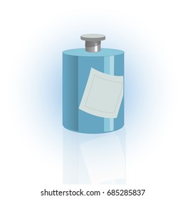 Cosmetic bottle, container mock up. Dispenser for cream, soups, foams and other cosmetics. Empty logo sticker. Vector illustration