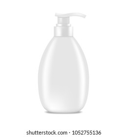 Cosmetic bottle of cream, shampoo, gel, lotion with dispenser pump. Mock up, cosmetic package