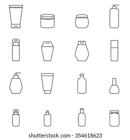 Cosmetic Bottle Icon Set