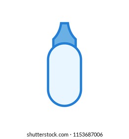 Cosmetic bottle icon vector - linear style design blue