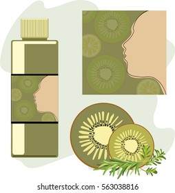 cosmetic bottle kiwi